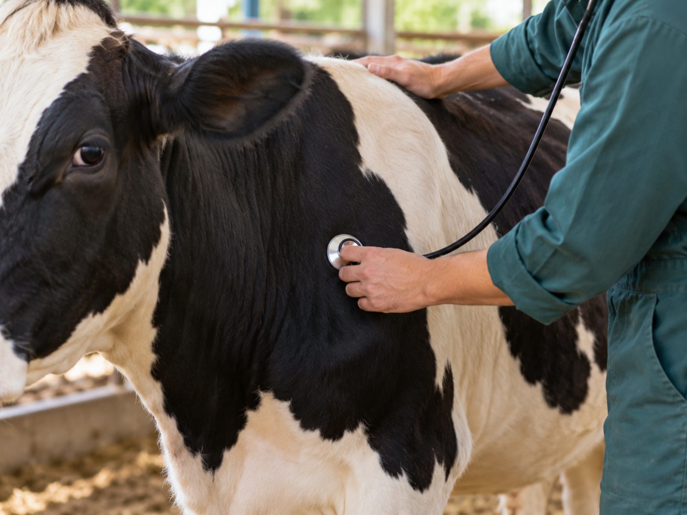 Illustrative placeholder showing a routine cow wellness examination